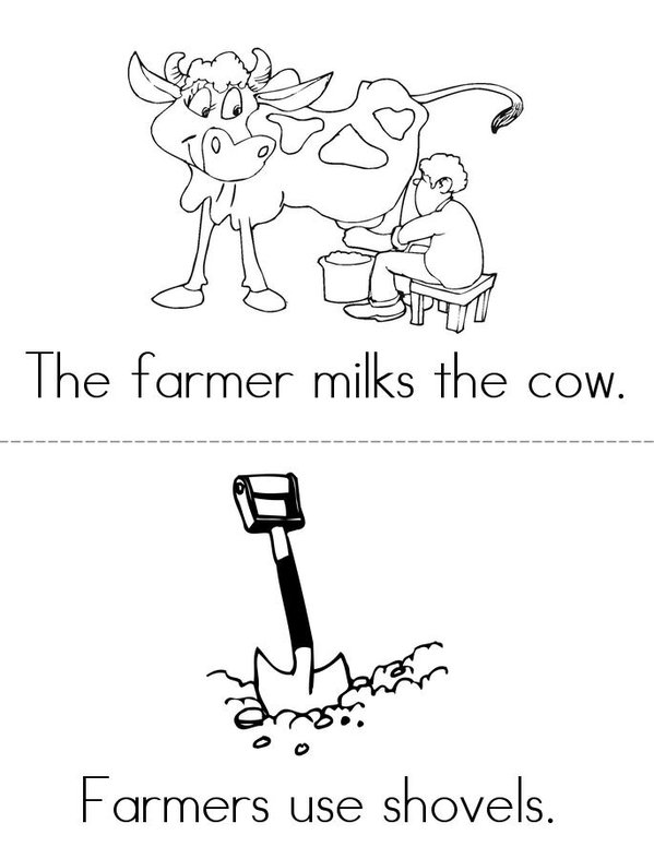 F is for Farmer Mini Book - Sheet 1