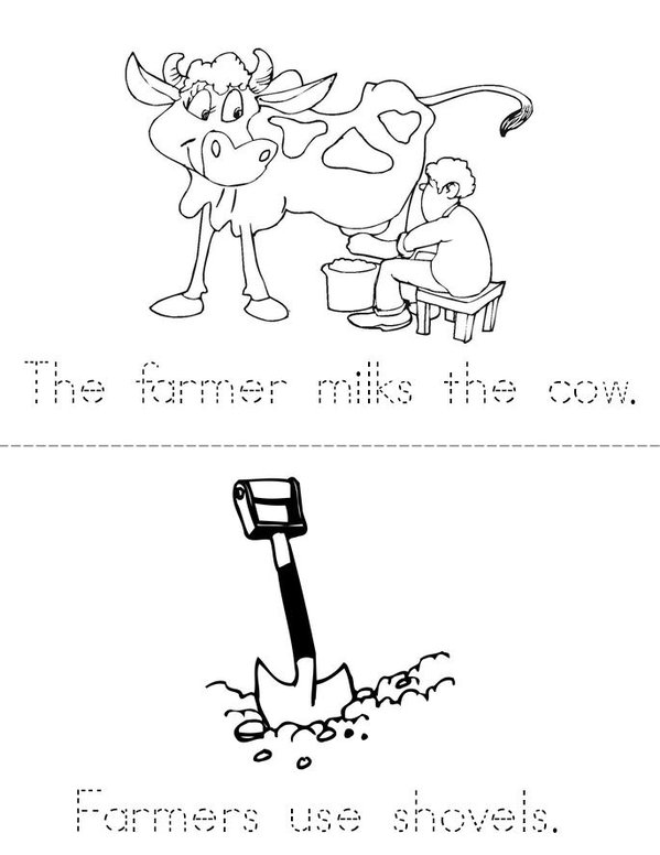 F is for Farmer Mini Book - Sheet 1