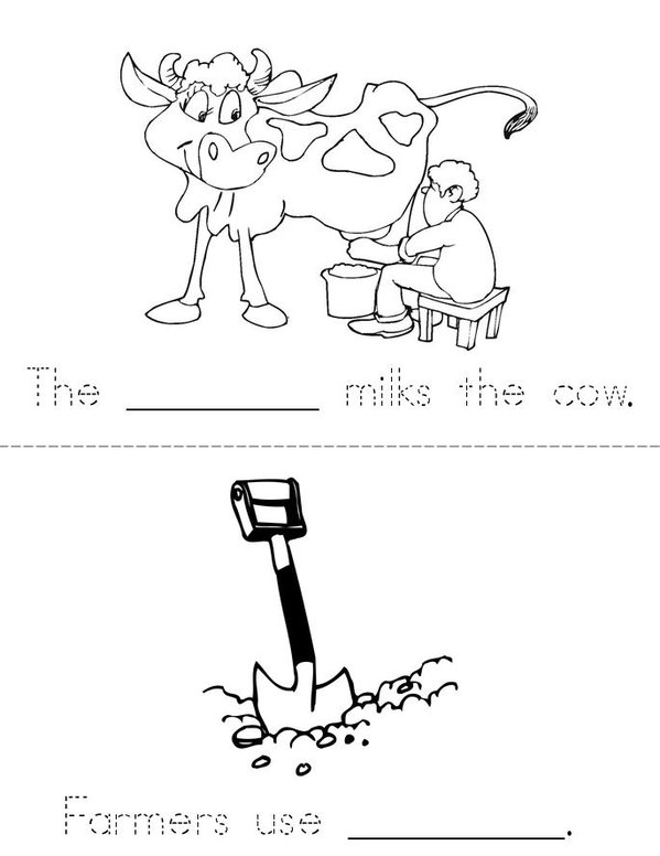 F is for Farmer Mini Book - Sheet 1