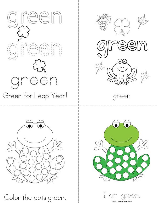 Green for Leap Year! Mini Book