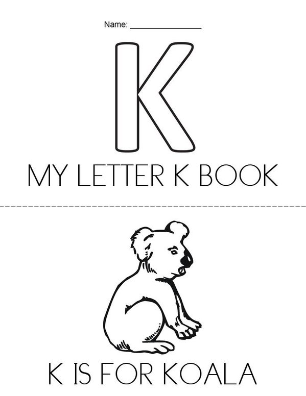 LETTER K Mini Book - Sheet 1