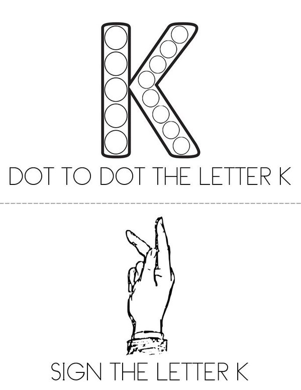 LETTER K Mini Book - Sheet 3