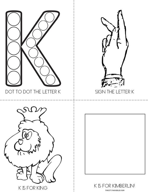 LETTER K Mini Book - Sheet 2