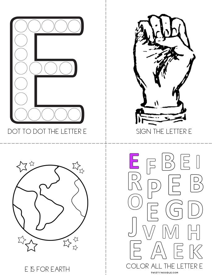 LETTER E Book Twisty Noodle