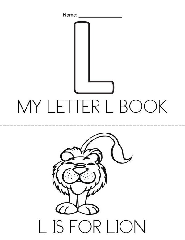 LETTER L Mini Book - Sheet 1