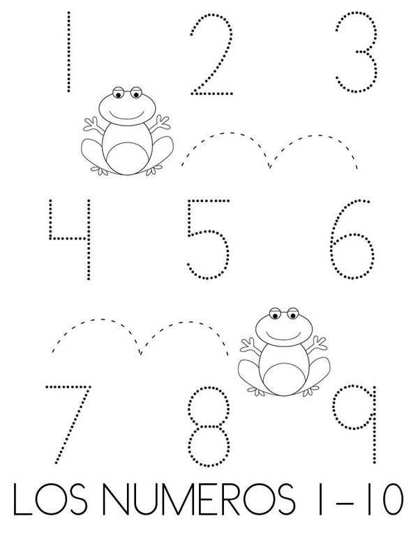 LOS NUMEROS 1-10 Mini Book - Sheet 1