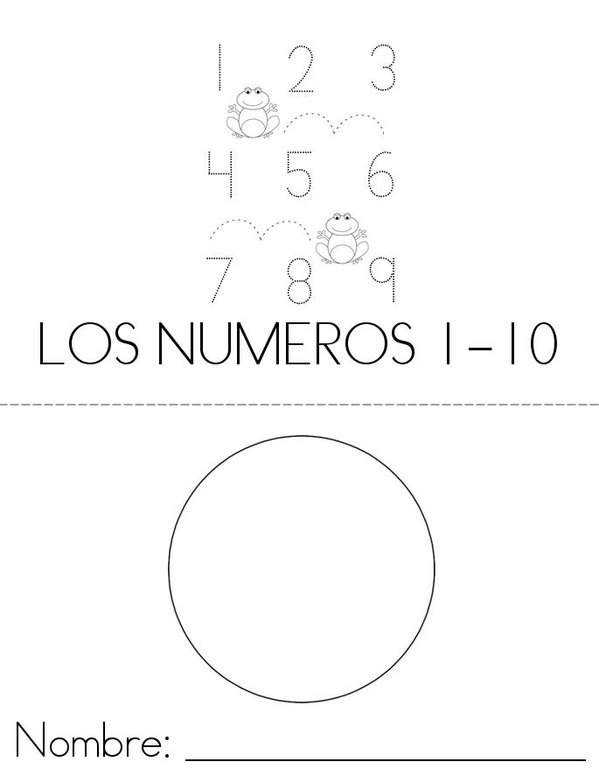 LOS NUMEROS 1-10 Mini Book - Sheet 1