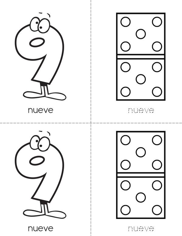 LOS NUMEROS 1-10 Mini Book - Sheet 10