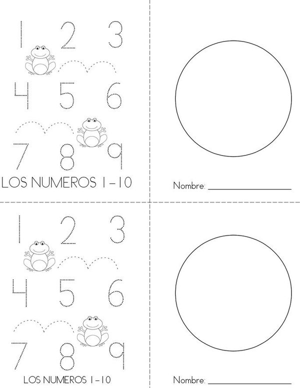 LOS NUMEROS 1-10 Mini Book - Sheet 1