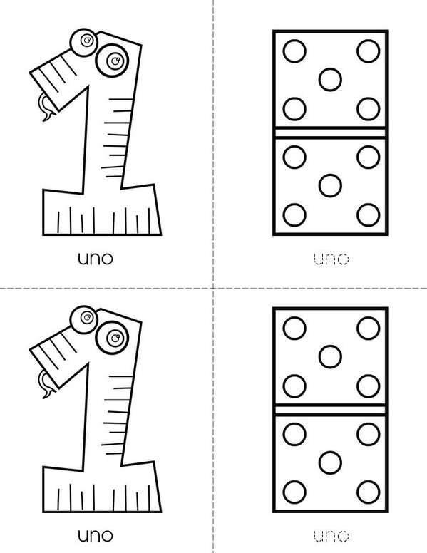 LOS NUMEROS 1-10 Mini Book - Sheet 2