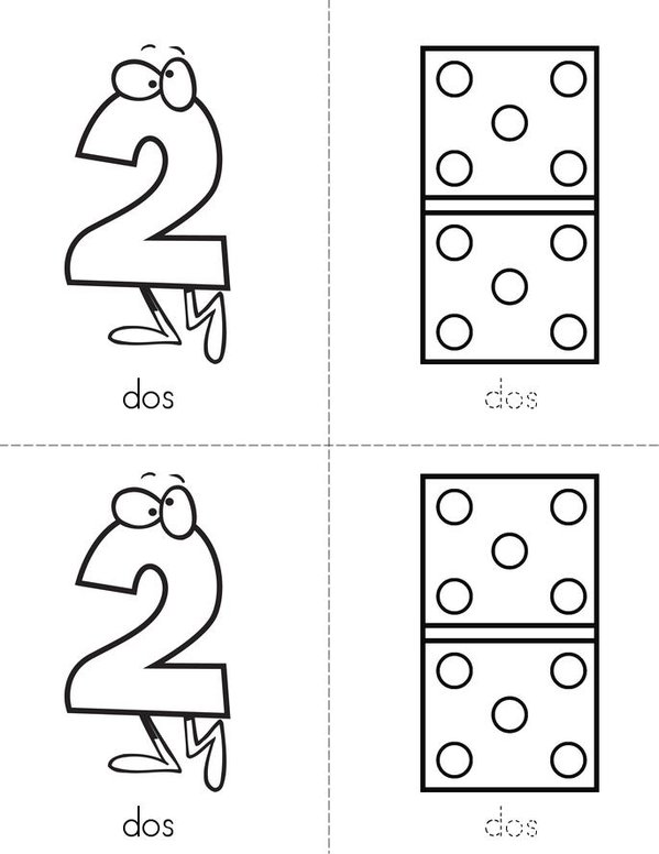 LOS NUMEROS 1-10 Mini Book - Sheet 3