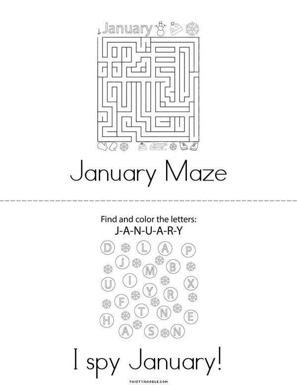 My January Activity Book Mini Book - Sheet 2