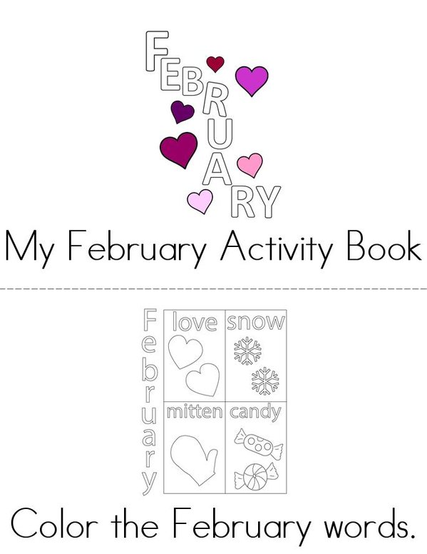 My February Activity Book Mini Book - Sheet 1