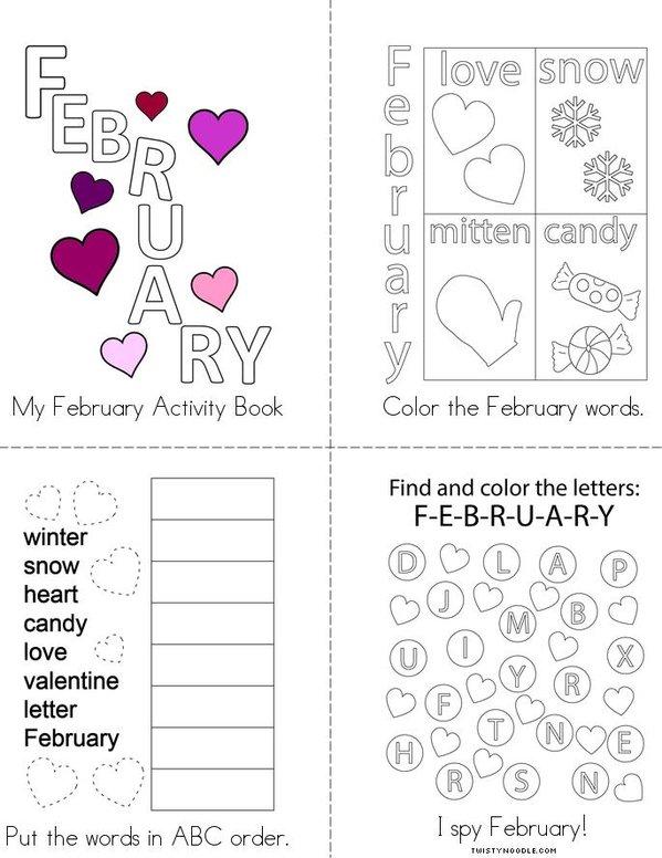 My February Activity Book Mini Book