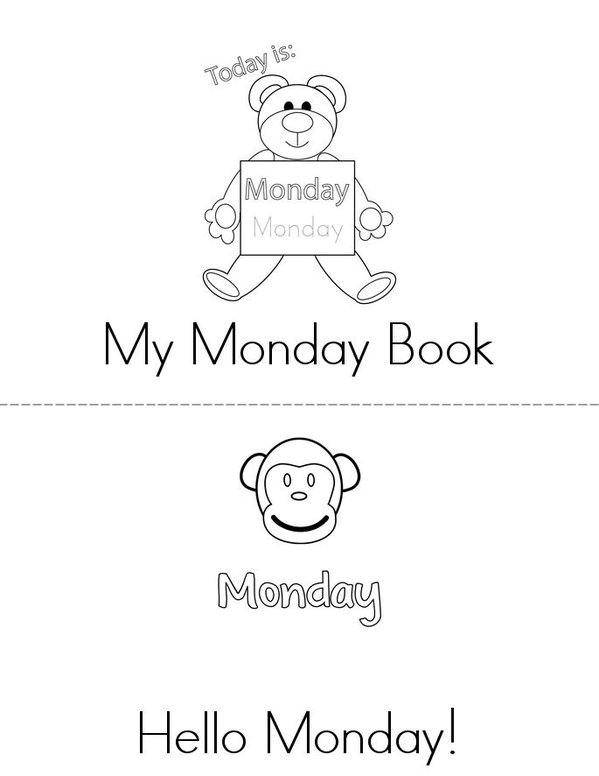 My Monday Book Mini Book - Sheet 1