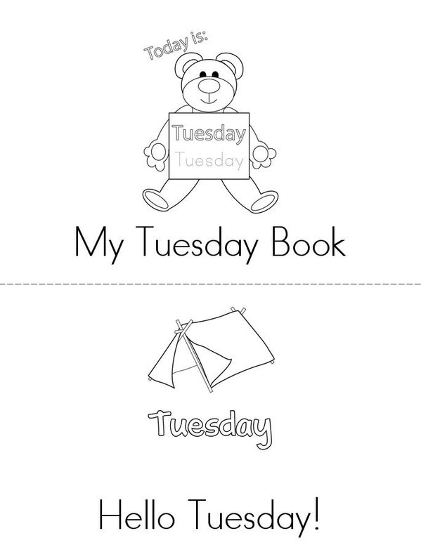 My Tuesday Book Mini Book - Sheet 1