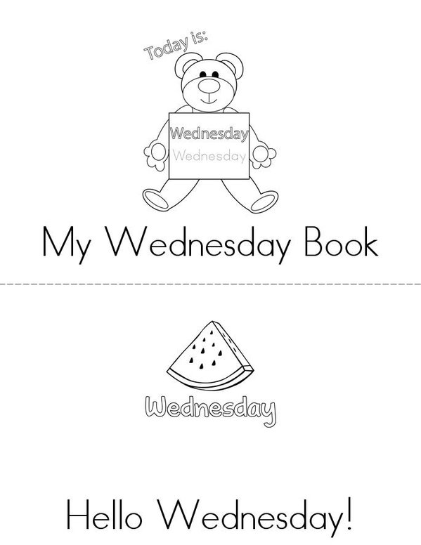 My Wednesday Book Mini Book - Sheet 1