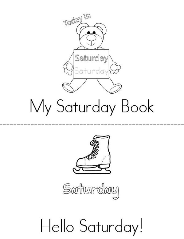 My Saturday Book Mini Book - Sheet 1