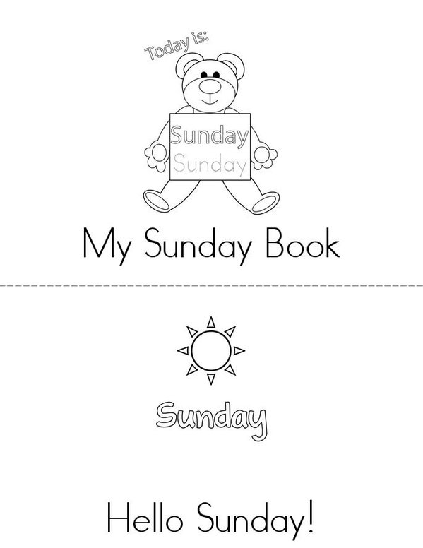 My Sunday Book Mini Book - Sheet 1