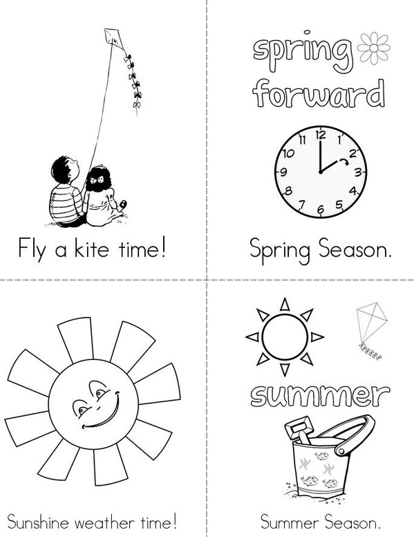 Seasons Of The Year Book Mini Book - Sheet 1