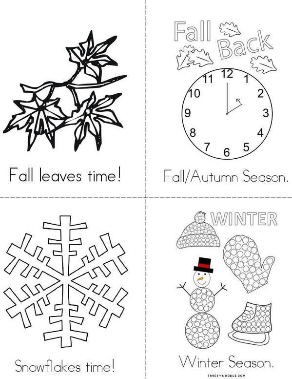 Seasons Of The Year Book Mini Book - Sheet 2