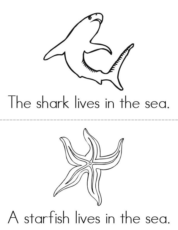 Sea Animals Mini Book - Sheet 1