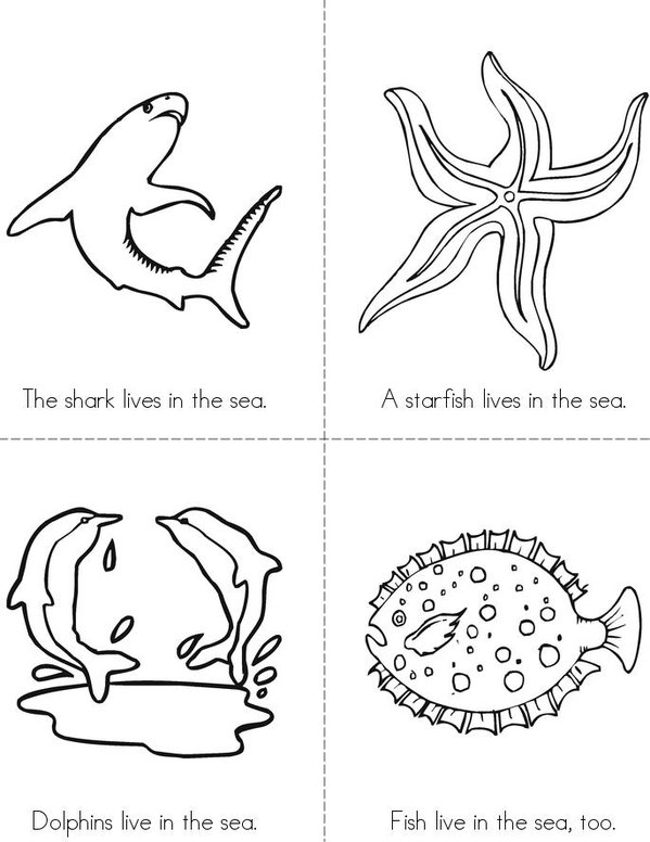 Sea Animals Mini Book - Sheet 1