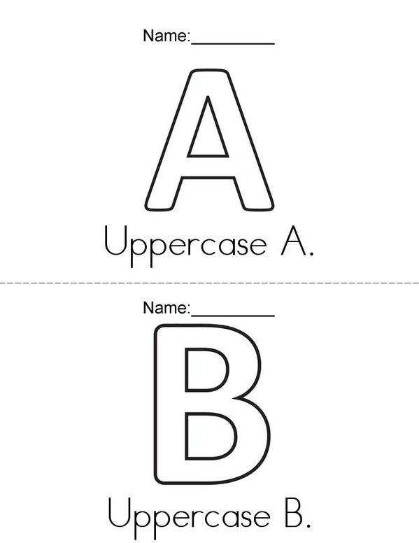 Uppercase Alphabets Book Mini Book - Sheet 1