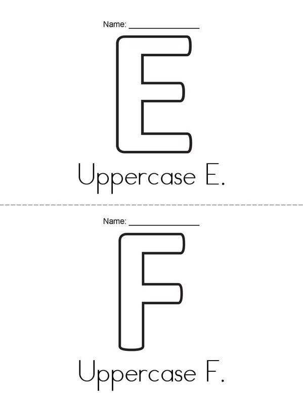 Uppercase Alphabets Book Mini Book - Sheet 3