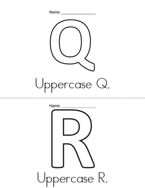 Uppercase Alphabets Book Mini Book - Sheet 9