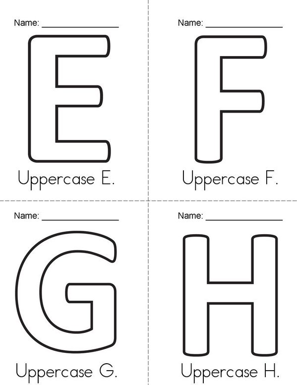 Uppercase Alphabets Book Mini Book - Sheet 2