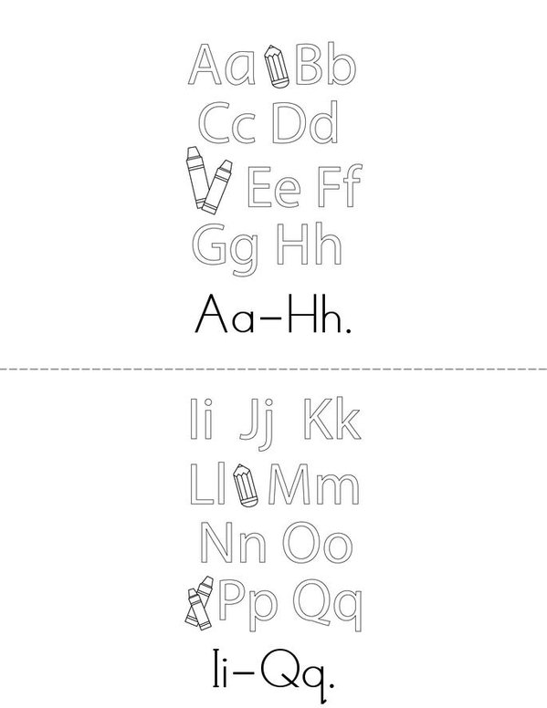 Uppercase And Lowercase Alphabets Book Mini Book - Sheet 1