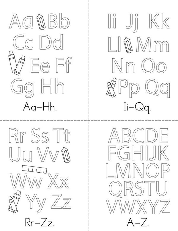 Uppercase And Lowercase Alphabets Book Mini Book - Sheet 1