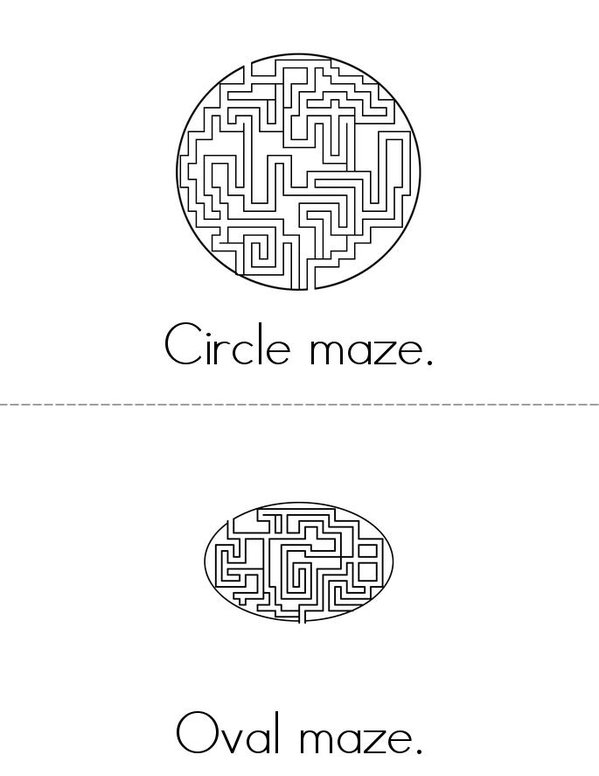 Maze Creativity Book Mini Book - Sheet 1