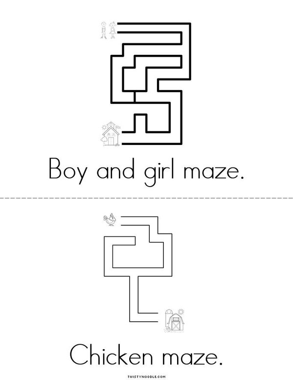 Maze Creativity Book Mini Book - Sheet 4