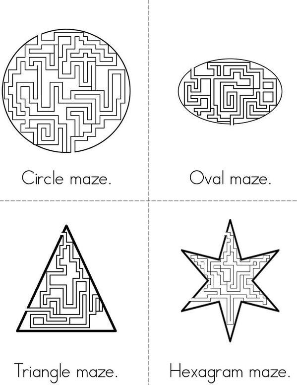 Maze Creativity Book Mini Book - Sheet 1