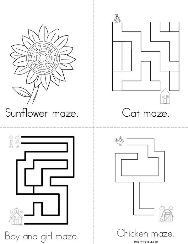 Maze Creativity Book Mini Book - Sheet 2