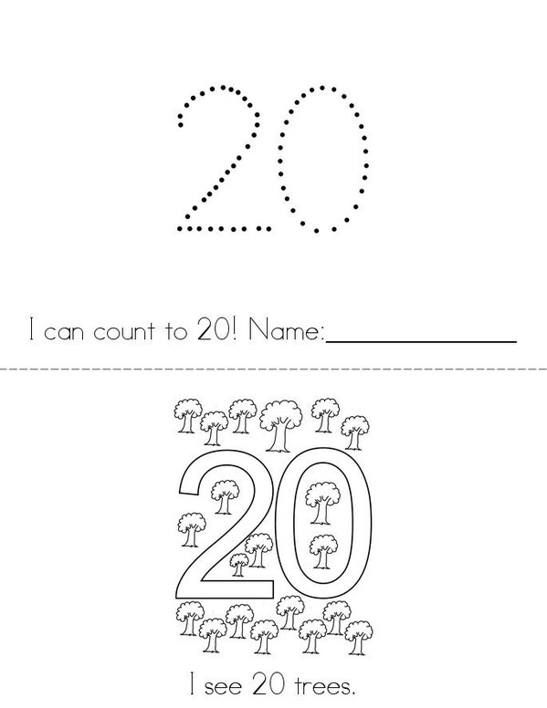 I Can Count to 20 Mini Book - Sheet 1