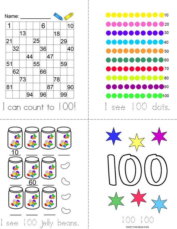I Can Count to 100! Mini Book