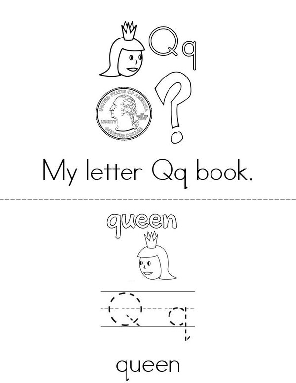 My letter Q Book Mini Book - Sheet 1