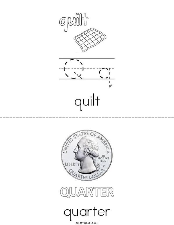 My letter Q Book Mini Book - Sheet 2