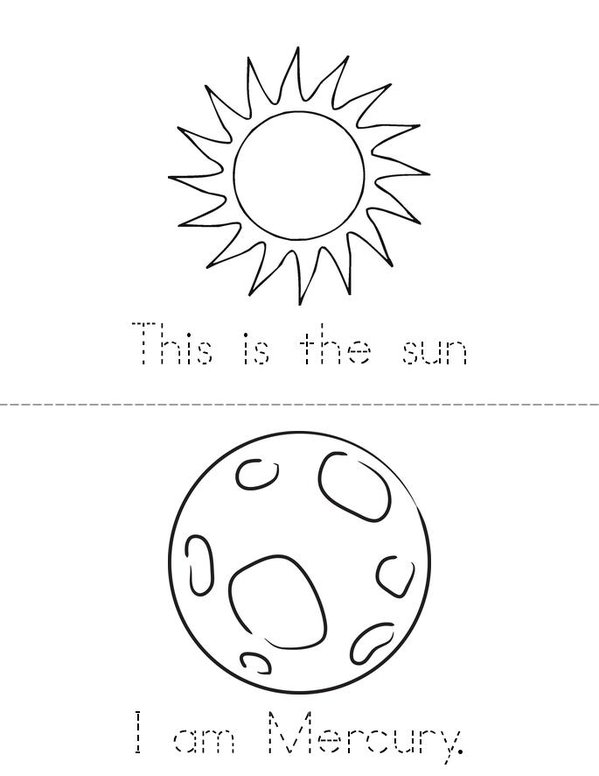 My Solar System Mini Book - Sheet 1