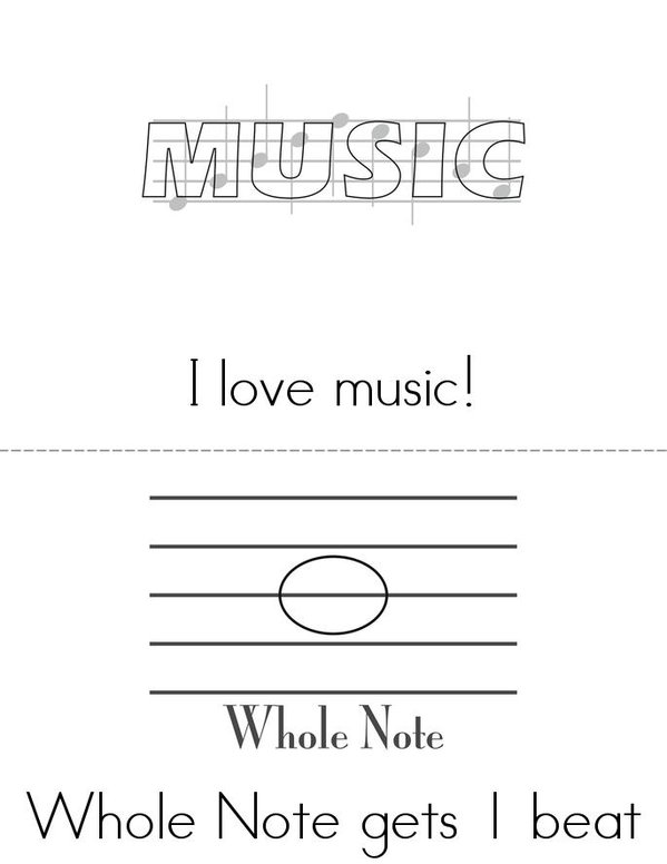 Music Notes Mini Book - Sheet 1