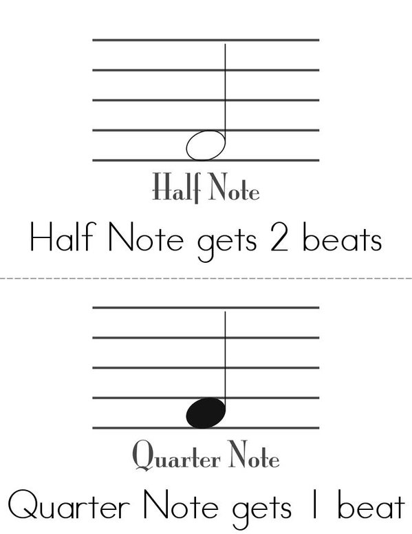 Music Notes Mini Book - Sheet 2