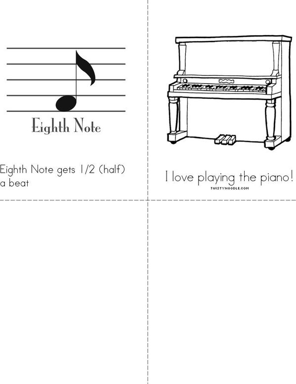 Music Notes Mini Book - Sheet 2