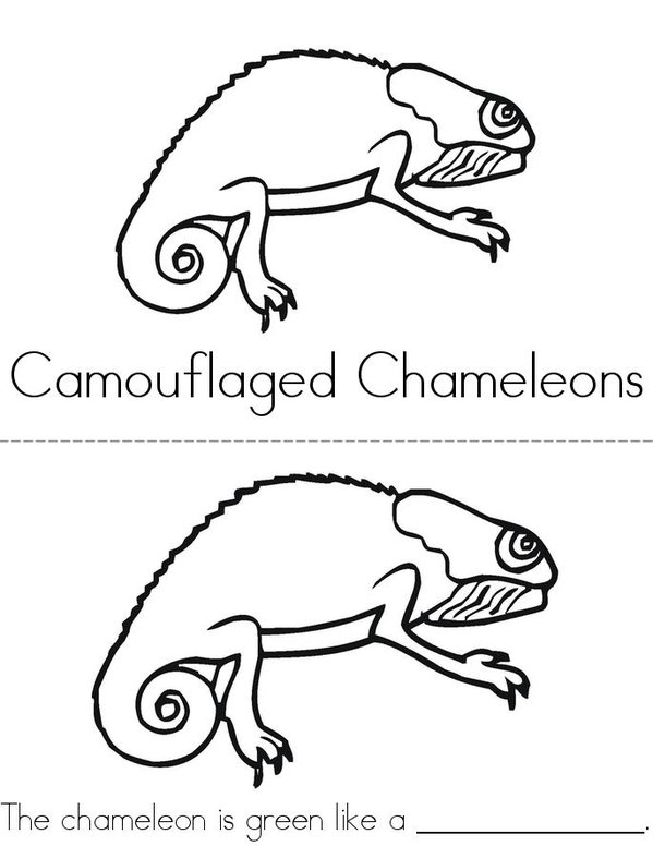 Camouflaged Chameleons Mini Book - Sheet 1