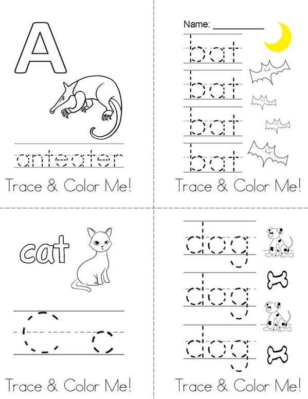 Trace With Me Activity Book - Animals Mini Book - Sheet 1