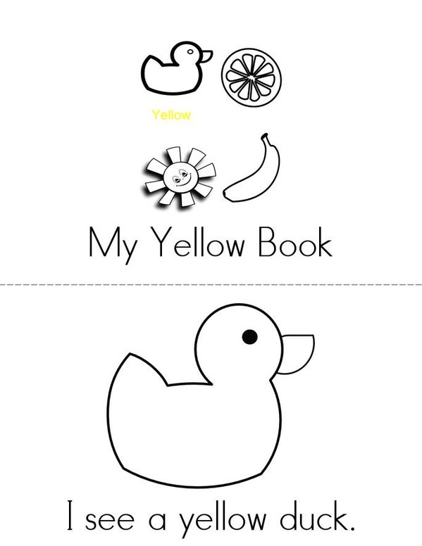 My Yellow Book Mini Book - Sheet 1