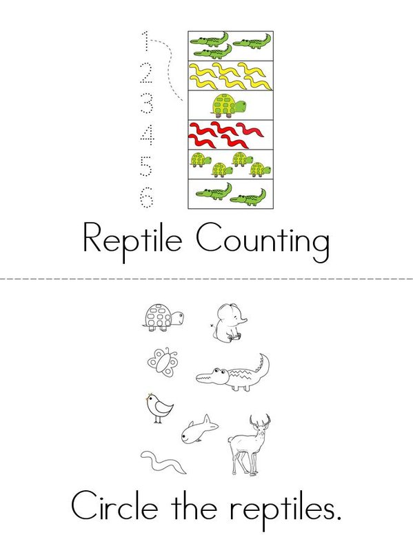 Reptile Activity Book Mini Book - Sheet 1