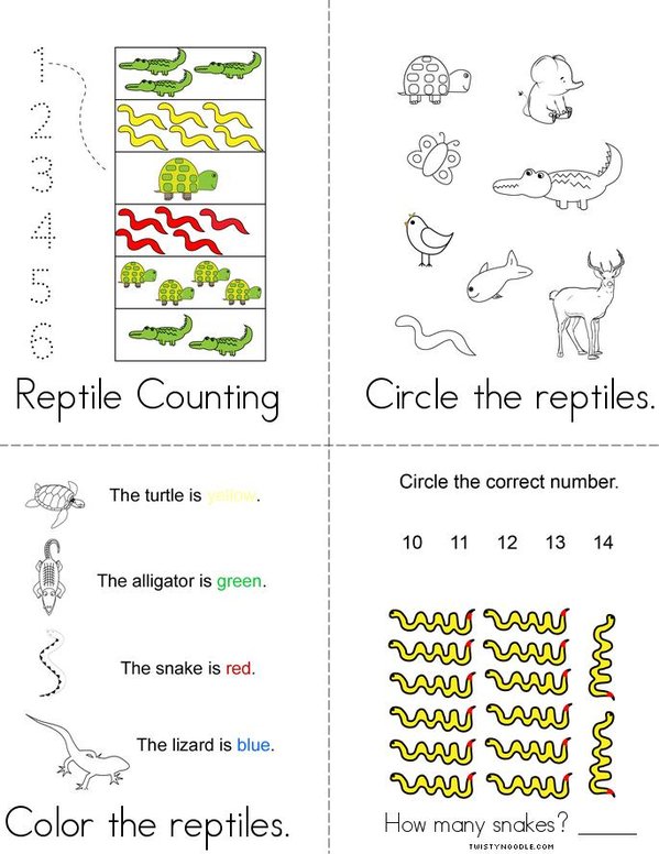 Reptile Activity Book Mini Book